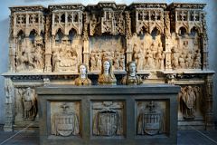 New York Cloisters 48 016 Boppard Room - Altar Predella and Socle ofArchbishop Don Dalmau de Mur y Cervello - Spain 1456-1458.jpg